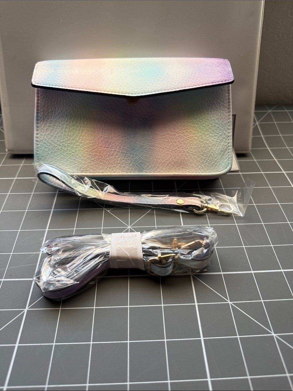 Iridescent Multicolor Women’s Satchel with Detachable Straps